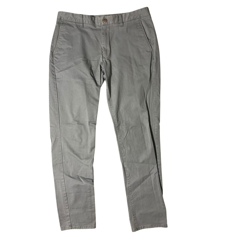 Bonobos Chino Pants Mens 34x34 Gray Cotton Stretch Casual Dress Trousers